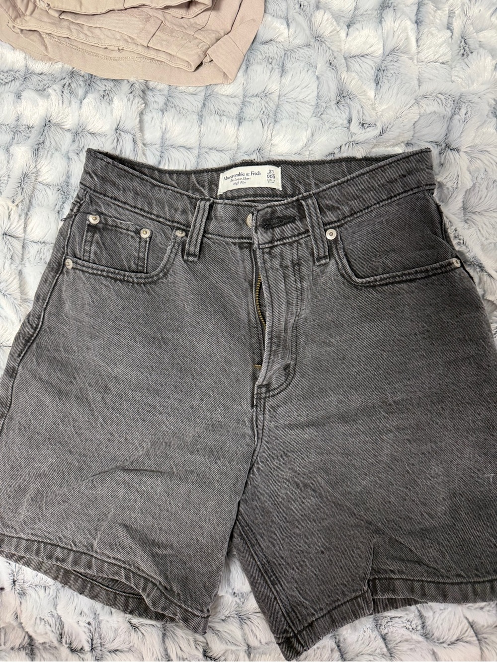 Abercrombie & Fitch Gray High-Rise Denim Shorts